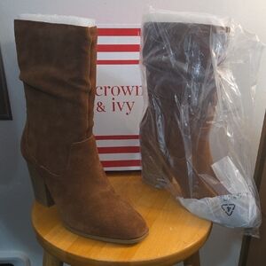 Crown & Ivy Tan Heeled Boots